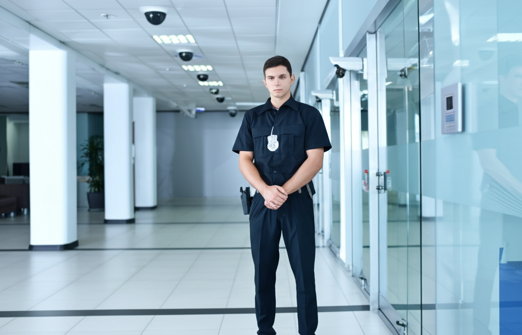 Commercial security guard at office building